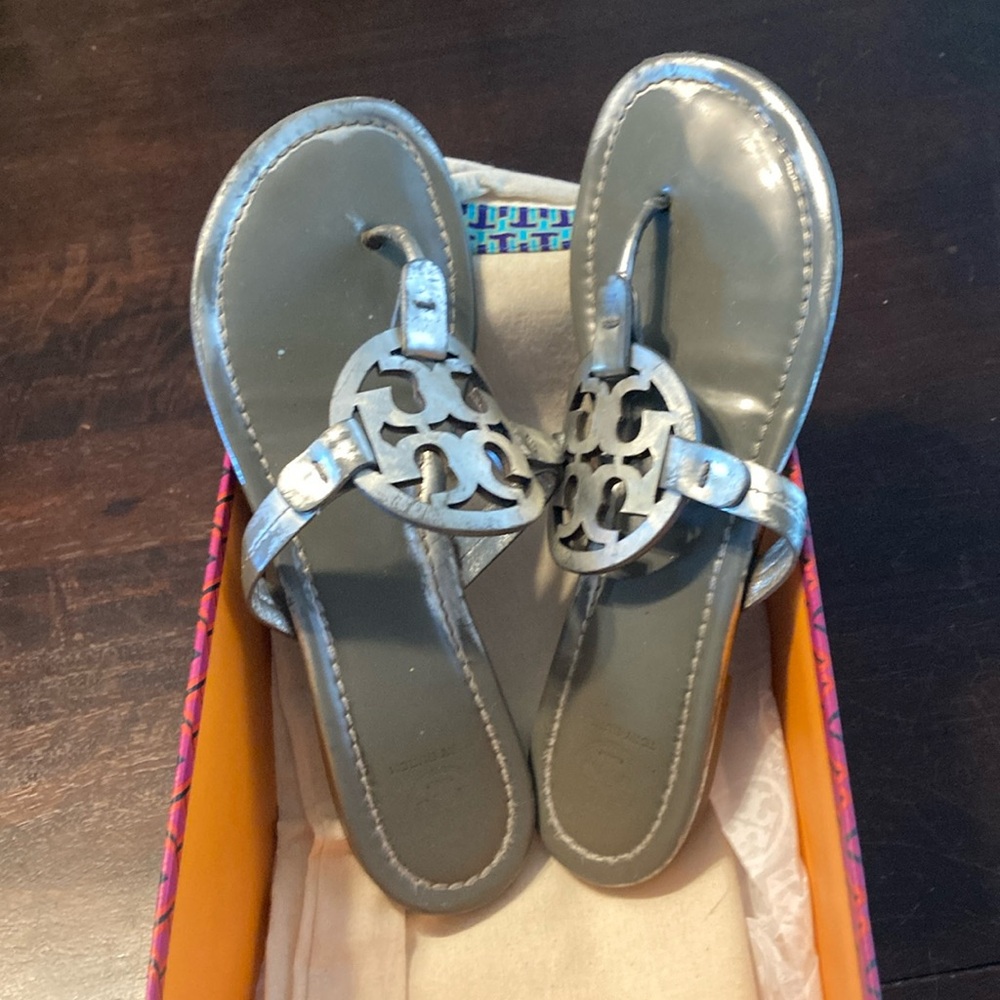 Tory Burch Silver Sandals